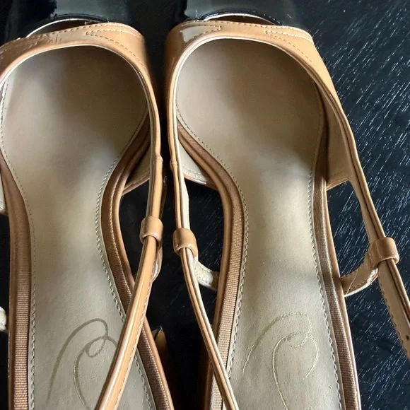 Sam Edelman Tan and Black Slingback Heels - Picture 8 of 9